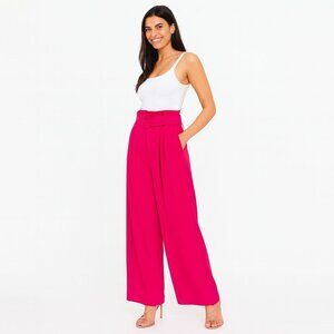2/$30 NWT Choosy Size 12 Red Rose Pink High Waisted Wide-Leg Pants
